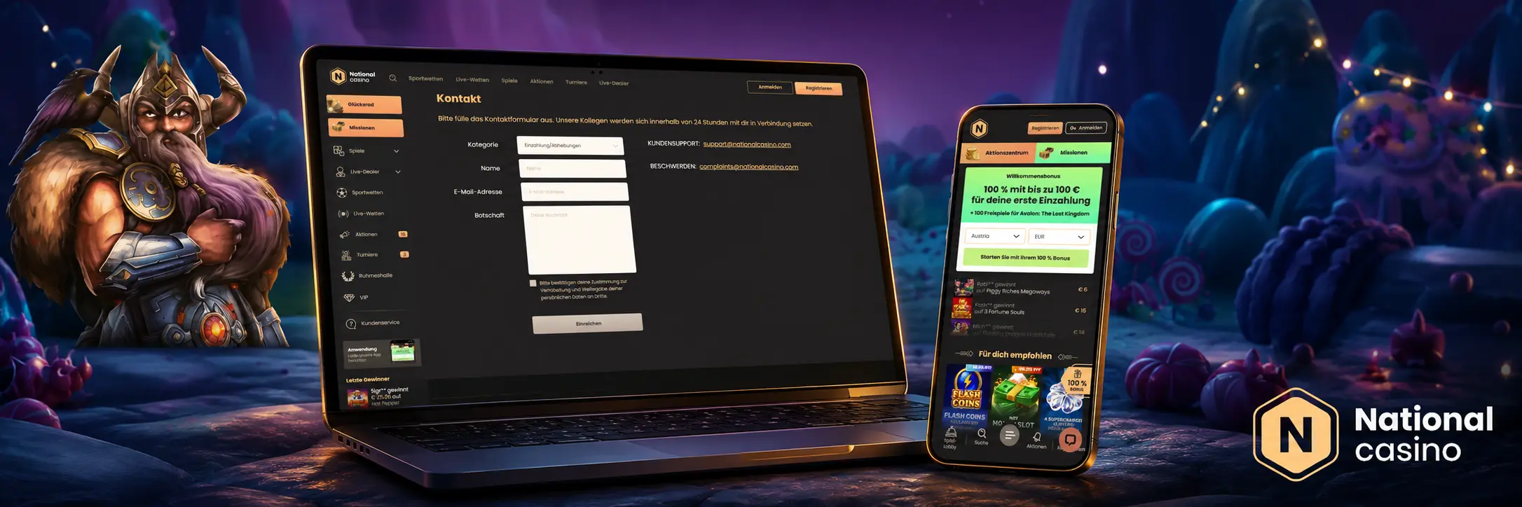 National Casino Support Hilfe
